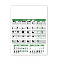 Large Wire Bound Calendar - Green and Black