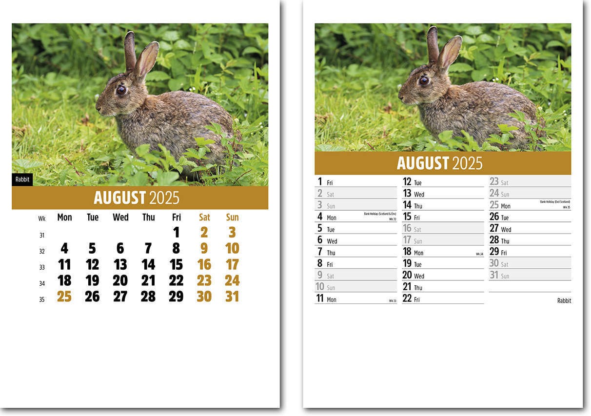 Wildlife Mini Desk Calendar