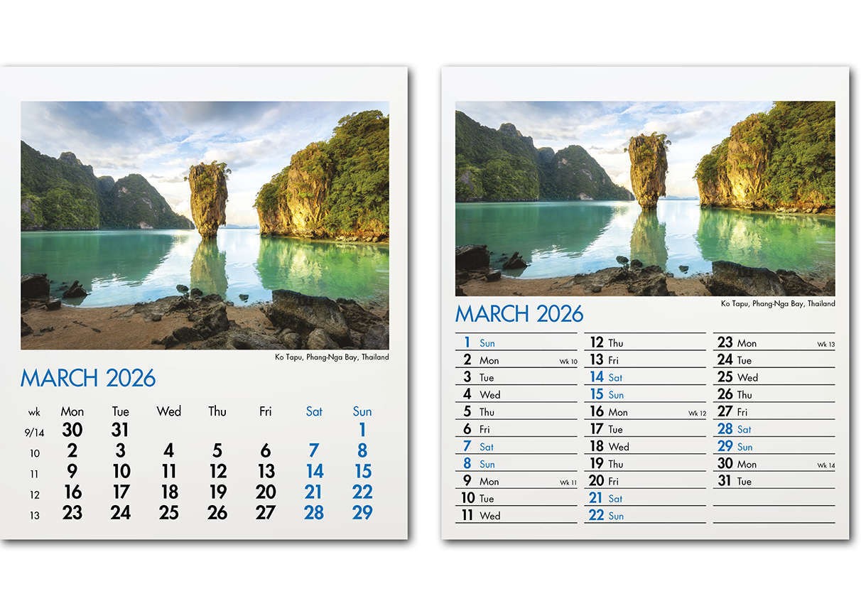 Blue Planet Mini Desk Calendar