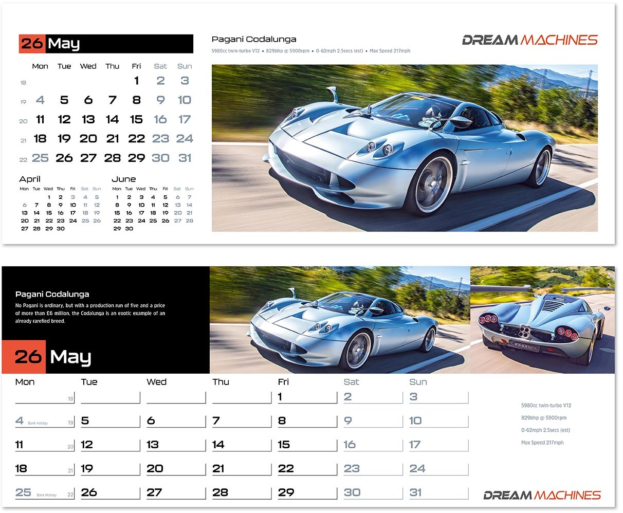 Dream Machines Desk Calendar