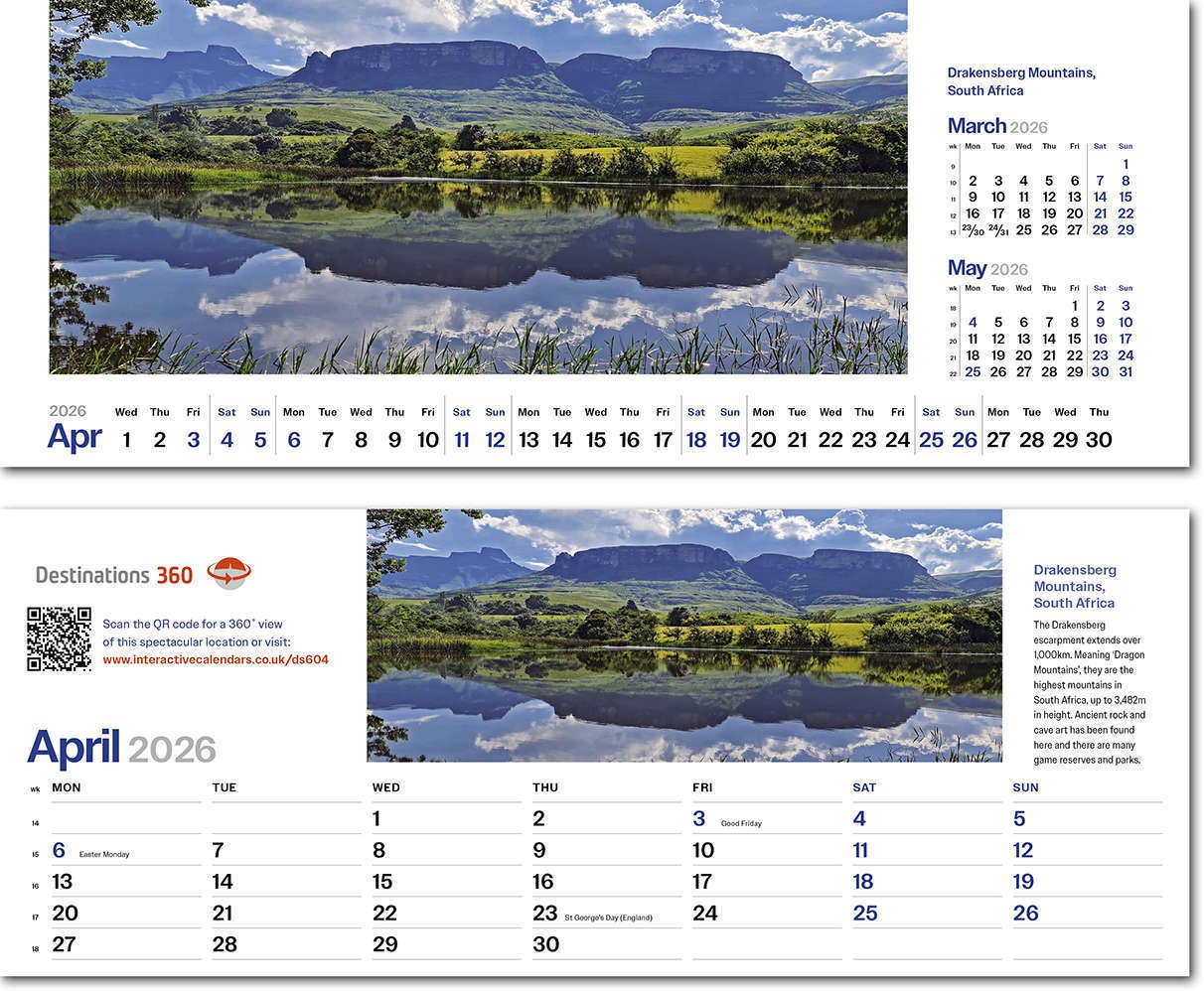 Destinations360 Note Station Desk Calendar