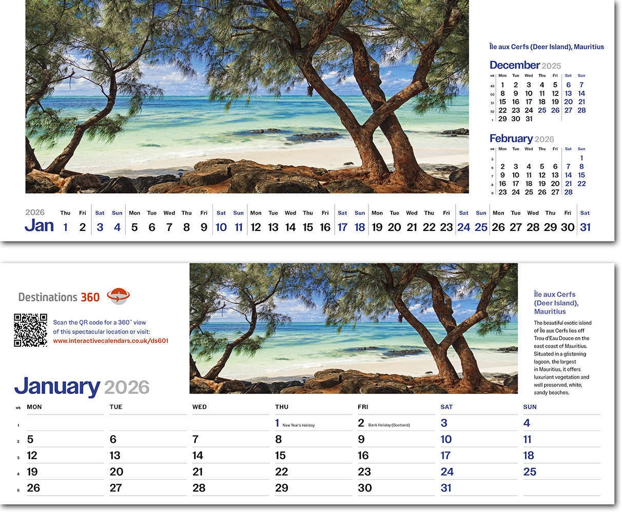 Destinations360 Note Station Desk Calendar