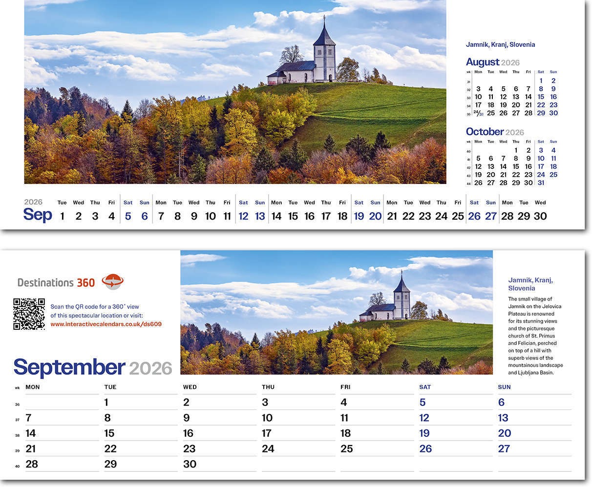 Destinations360 Note Station Desk Calendar