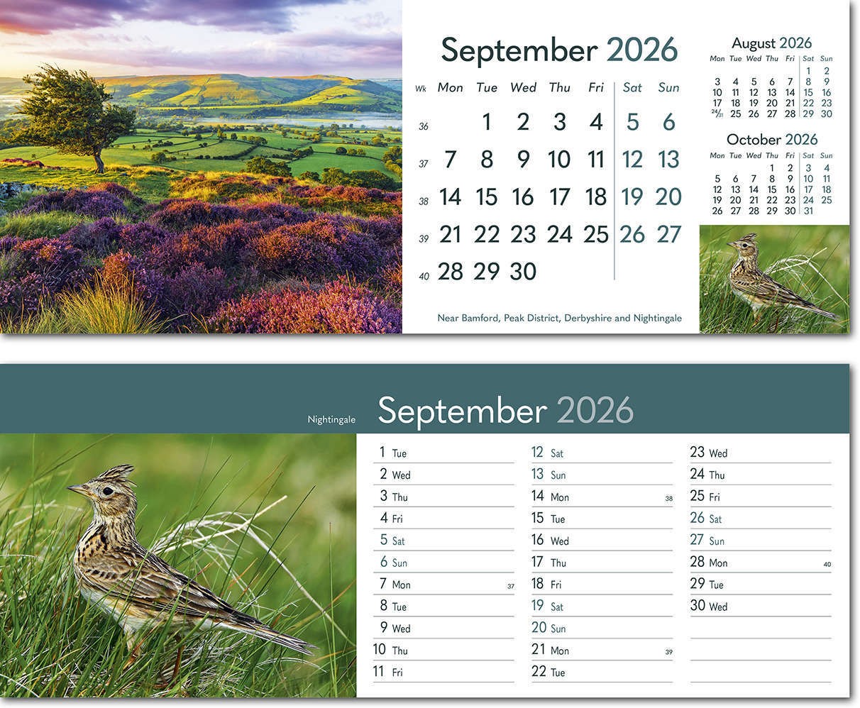 Rural Britain Premium Lined Easel Desk Calendar