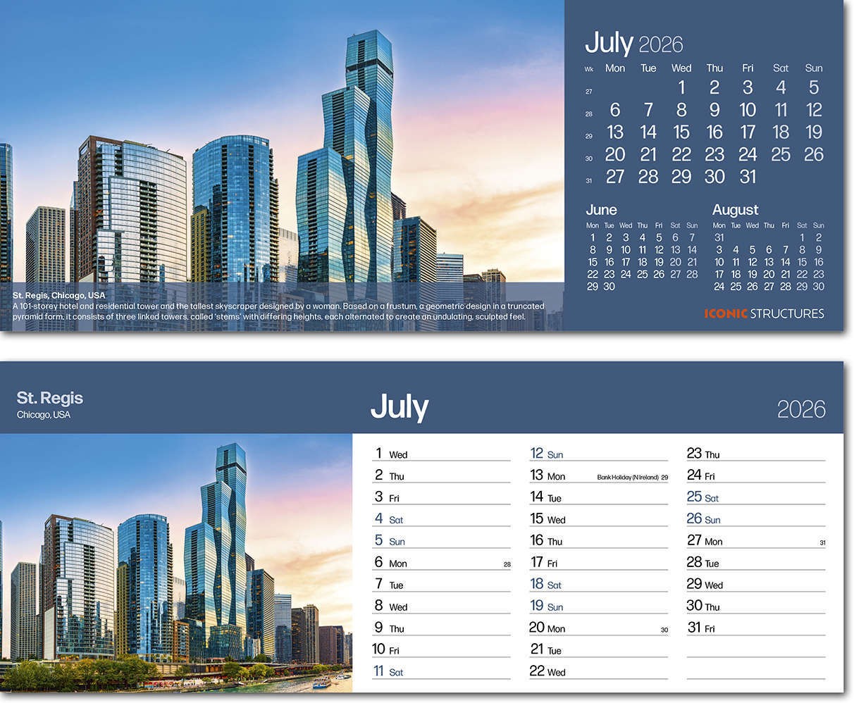 Iconic Structures Task Station Desk Calendar