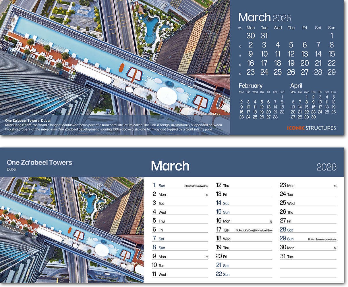 Iconic Structures Task Station Desk Calendar