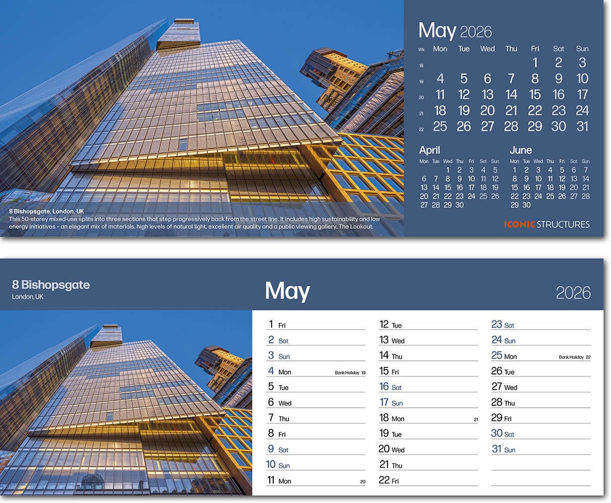 Iconic Structures Task Station Desk Calendar