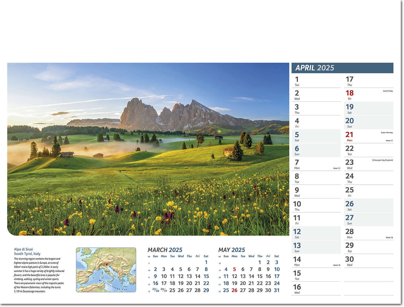 Destinations Wall Calendar